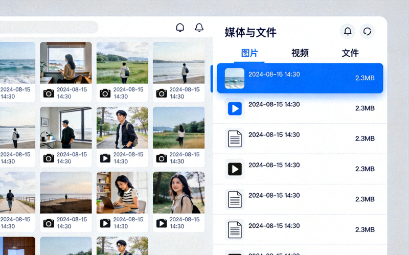 Telegram电脑版聊天内媒体与文件历史记录查看界面