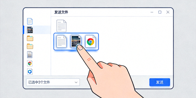 Telegram电脑版批量选择文件界面操作演示